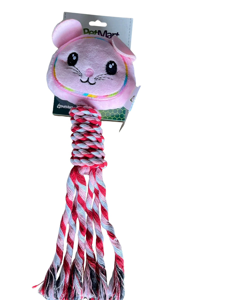 PELUCIA- RATINHO ROSA C/ CORDA