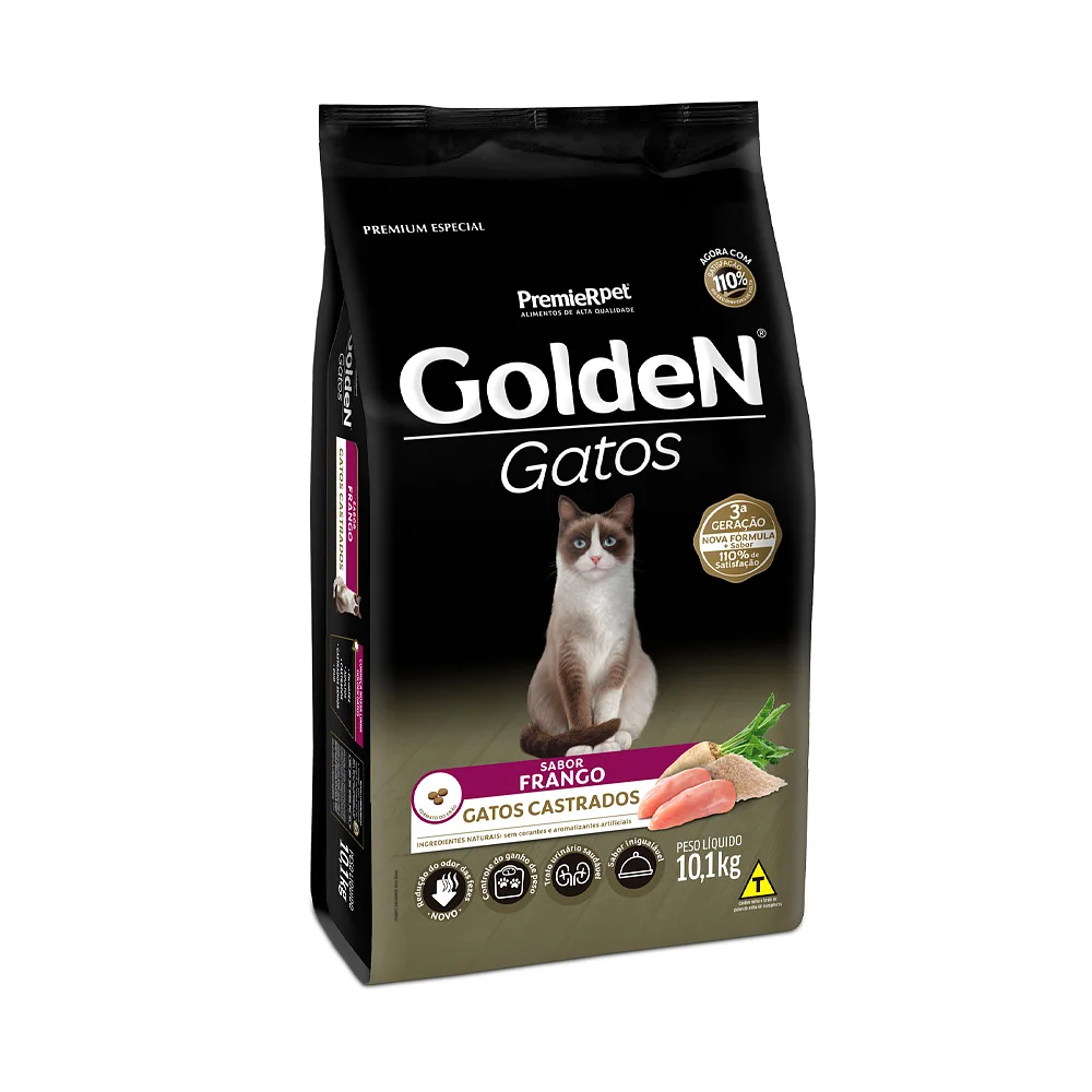 GOLDEN GATOS ADULTO CASTRADO FRANGO 10,1KG