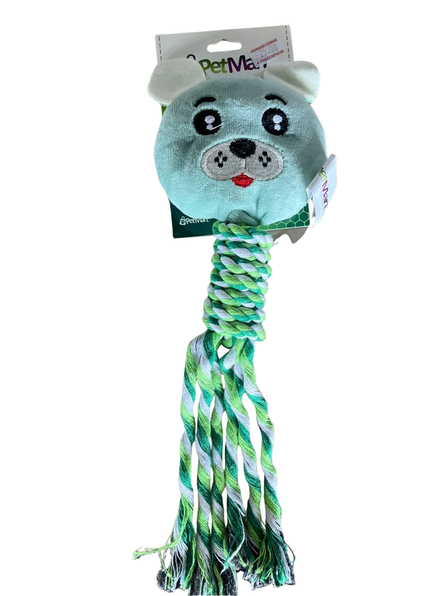 PELUCIA- CACHORRINHO VERDE C/ CORDA